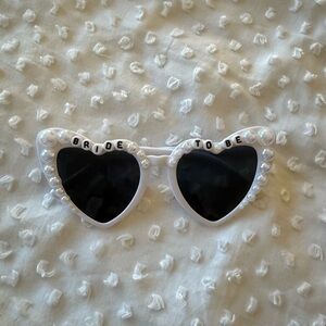 Heart Shaped White Bride To Be Sunglasses
